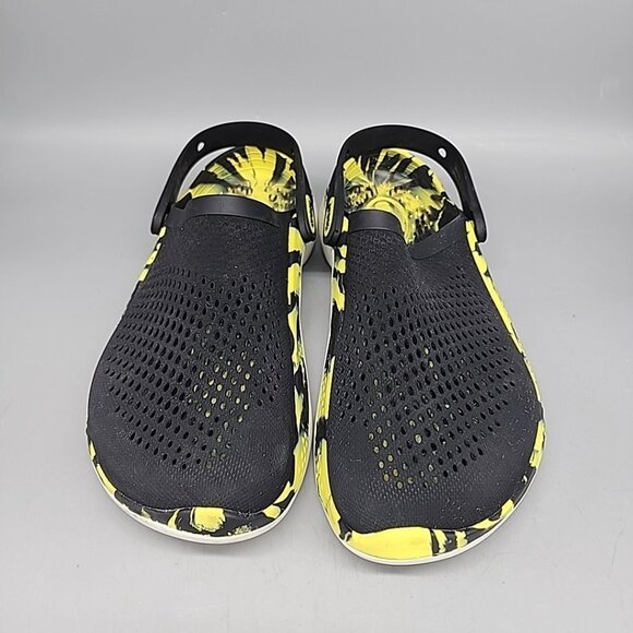 crocs literide 360 Yellow Back Marble Mens 10 Women's 12 Clogs Slip On Shoes - Picture 2 of 6